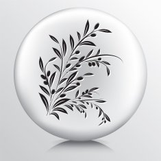 Round Icon With Olive Branch N4