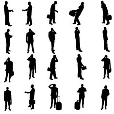 Vector silhouette of business people N100