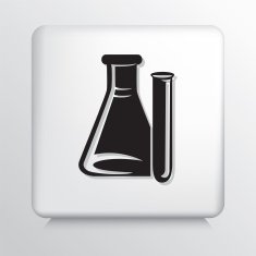 Square Icon With Research Flask And Test Tube N2