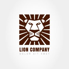 Lion head logo template Vector illustration
