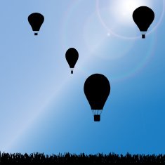 Vector silhouette of a hot air balloon N4
