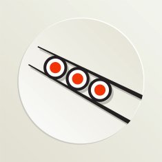 Sushi Restaurant Icon California Rolls And Chopsticks N3