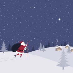 Santa Claus carrying magic sack