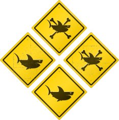 Shark Road Sign Set