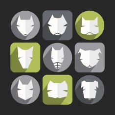 Dog icons set minimalism