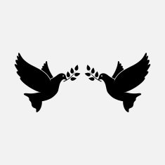 Peace Doves with Olive branch Vector Illustration