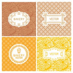 Vector set of seamless backgrounds with frames and labels N2
