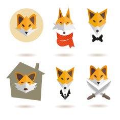 Fox abstract isolated on a white background vector illustration N2