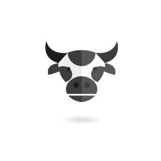 Cow head abstract isolated on a white background vector illustration N3