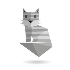 Cat abstract isolated on a white background vector illustration