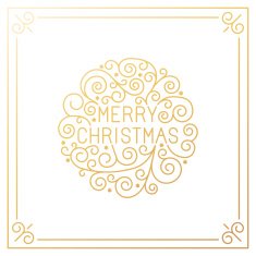 Vector merry christmas hand lettering in outline style