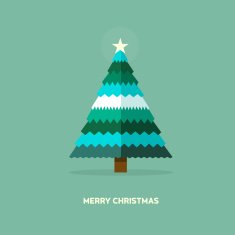 christmas card - flat vector Illustration
