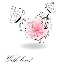 The heart of the pattern with butterflies N2