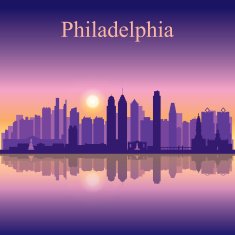 Philadelphia city skyline silhouette background N2