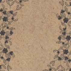 Floral background with mistletoe on kraft paper N3
