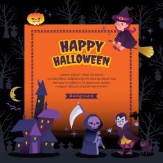 happy halloween party background illustration