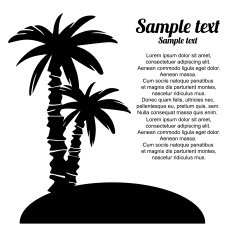 Coconut palm trees black silhouettes island