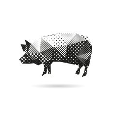 Pig abstract isolated on a white background vector illustration