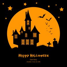 Halloween vector background with full moon N2