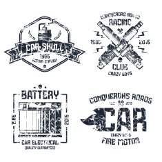 Car repair and racing emblems N4