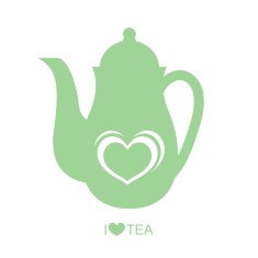 Teapot with heart vector N2