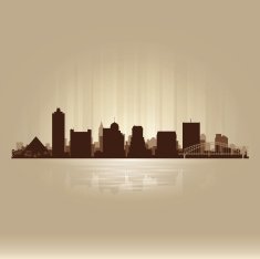 Memphis Tennessee brown skyline city silhouette