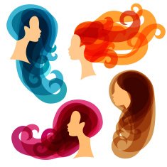 Women concept silhouettes for beauty or hairdressing salon N2