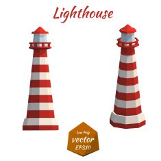 Lighthouse isolated on white background Recreation Vector illustration
