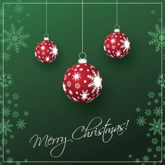 Christmas Balls - Greeting Card Template N3