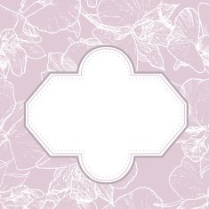seamless vector pattern with flower of orchid lilac with frame