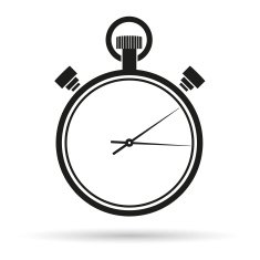 Silhouette simple symbol of stopwatch black icon