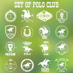 Set of vintage horse polo club labels N2