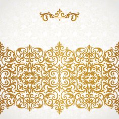 Vector ornate seamless border in Victorian style N8