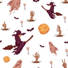 Halloween party seamless pattern Vector illustration