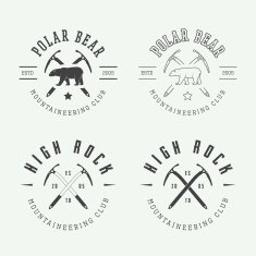 Vintage arctic mountaineering logos badges emblems and design