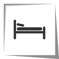 Bed icon with cut out shadow effect