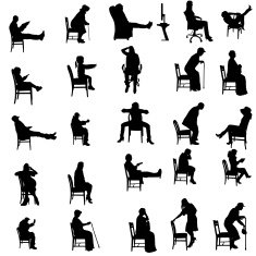 Vector silhouettes of people N233