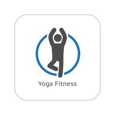 Yoga Fitness Icon Flat Design