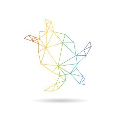 Sea turtle abstract isolated on a white background N3