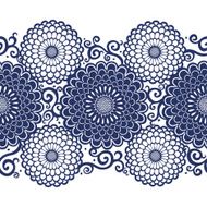 Contrasting seamless border with large flowers N2