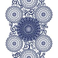 Contrasting seamless border with large flowers N3
