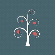Abstract tree with hearts on a blue background N2