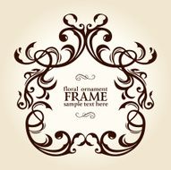 vintage retro floral frame ornament