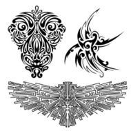 Set of tattoo tribe face