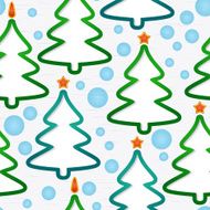 Seamless pattern with christmas-trees and snowflakes