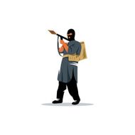 East soldier with a grenade launcher in his hands Vector