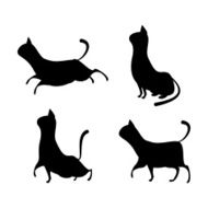 Four black cat shilouettes