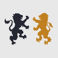 Two silhouettes of lion- heraldic style