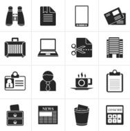 Black Business and office elements icons N2
