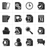 Black Organizer communication and connection icons N2